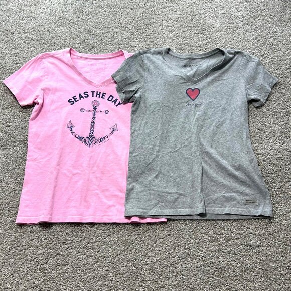 Life Is Good Womens  T-Shirts Bundle Of 4 Small V-Neck Casual Tops - Picture 3 of 9